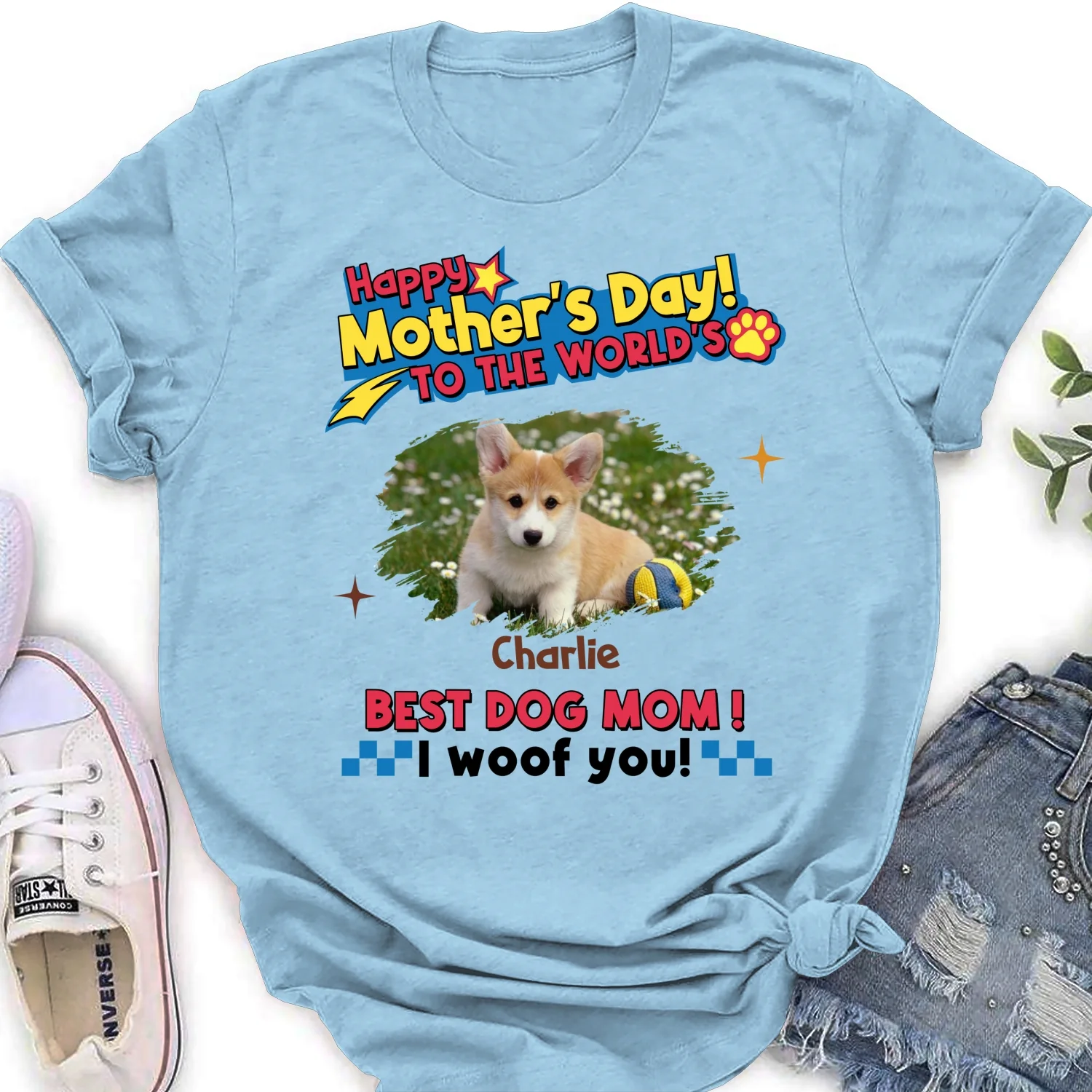 Dog Mom Forever Photo - Personalized Custom Women's T-shirt - Image 9