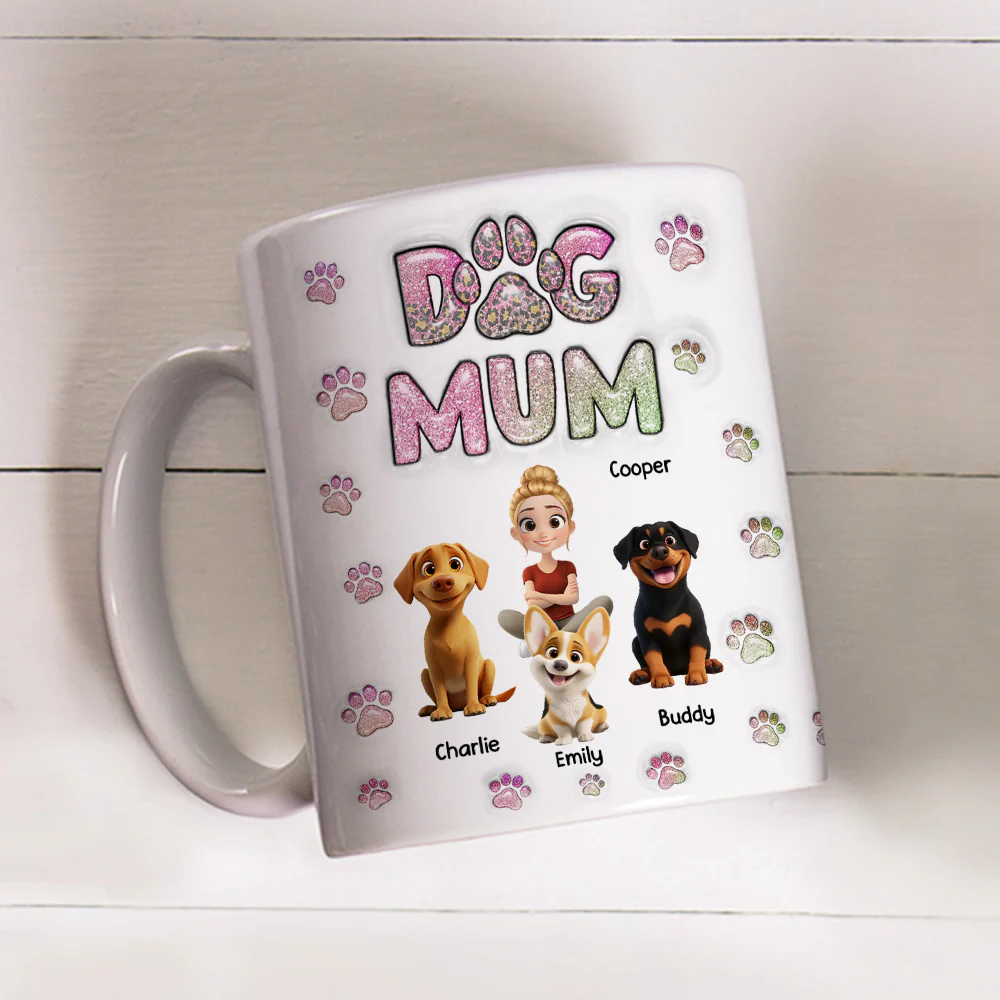 Dog Mom Lovely Chibi - Personalized Custom 3D Inflated Effect Mug - Image 4