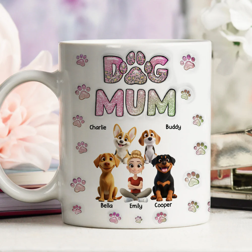 Dog Mom Lovely Chibi - Personalized Custom 3D Inflated Effect Mug - Image 5