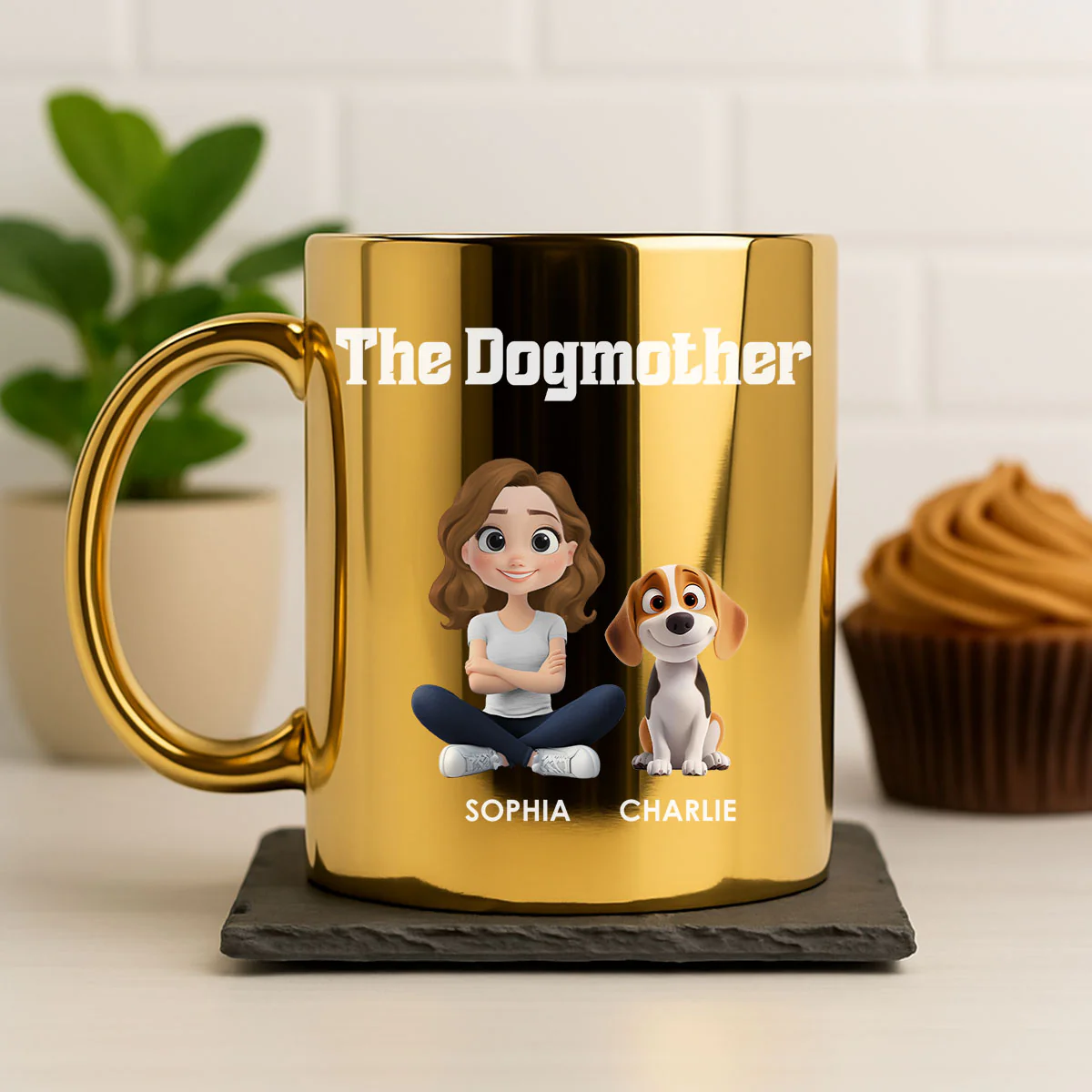 Dog Mom Luxury - Personalized Custom Metallic Mug