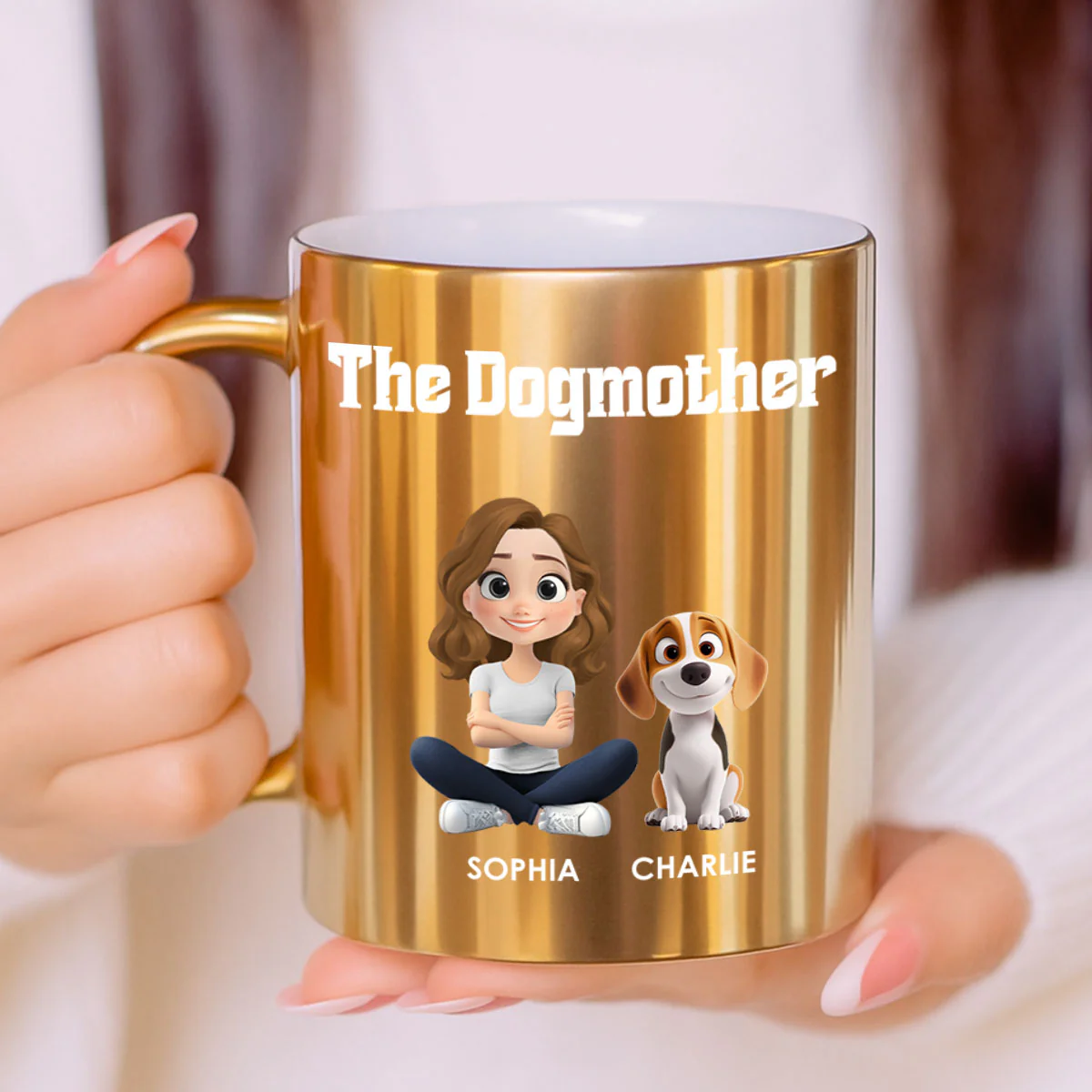 Dog Mom Luxury - Personalized Custom Metallic Mug - Image 4