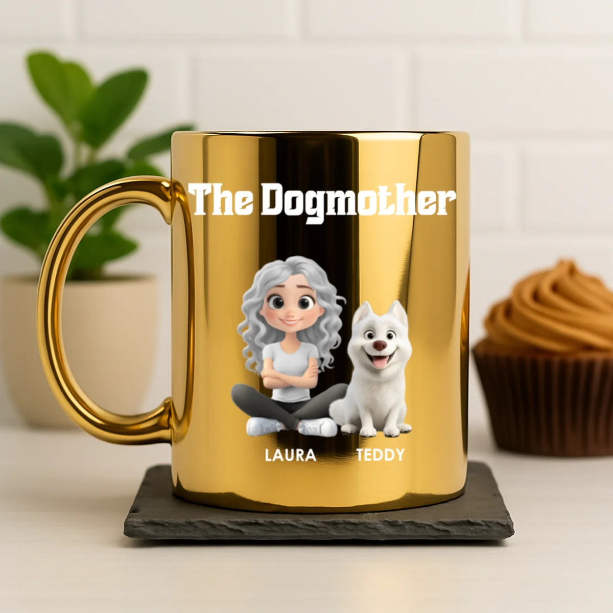 Dog Mom Luxury - Personalized Custom Metallic Mug - Image 6