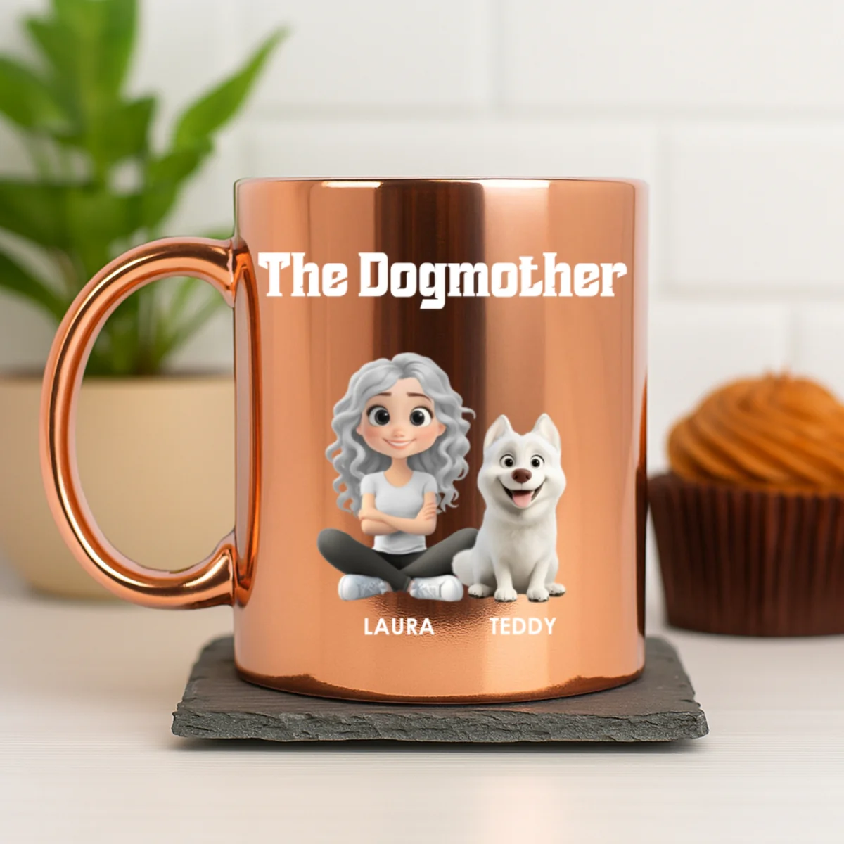 Dog Mom Luxury - Personalized Custom Metallic Mug - Image 7