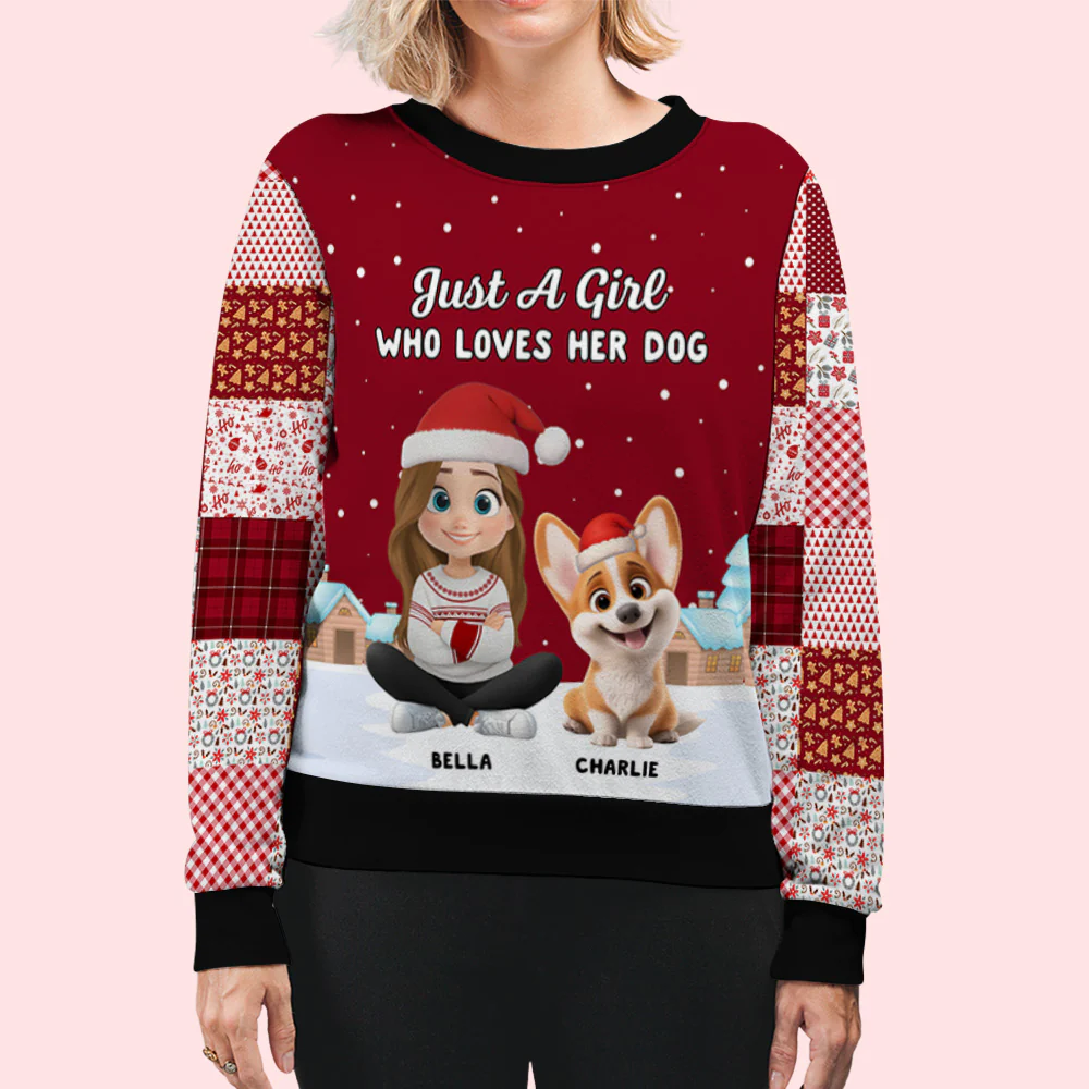 Dog Mom Mum Colorful Square - Personalized Custom All-Over-Print Sweatshirt - Image 3