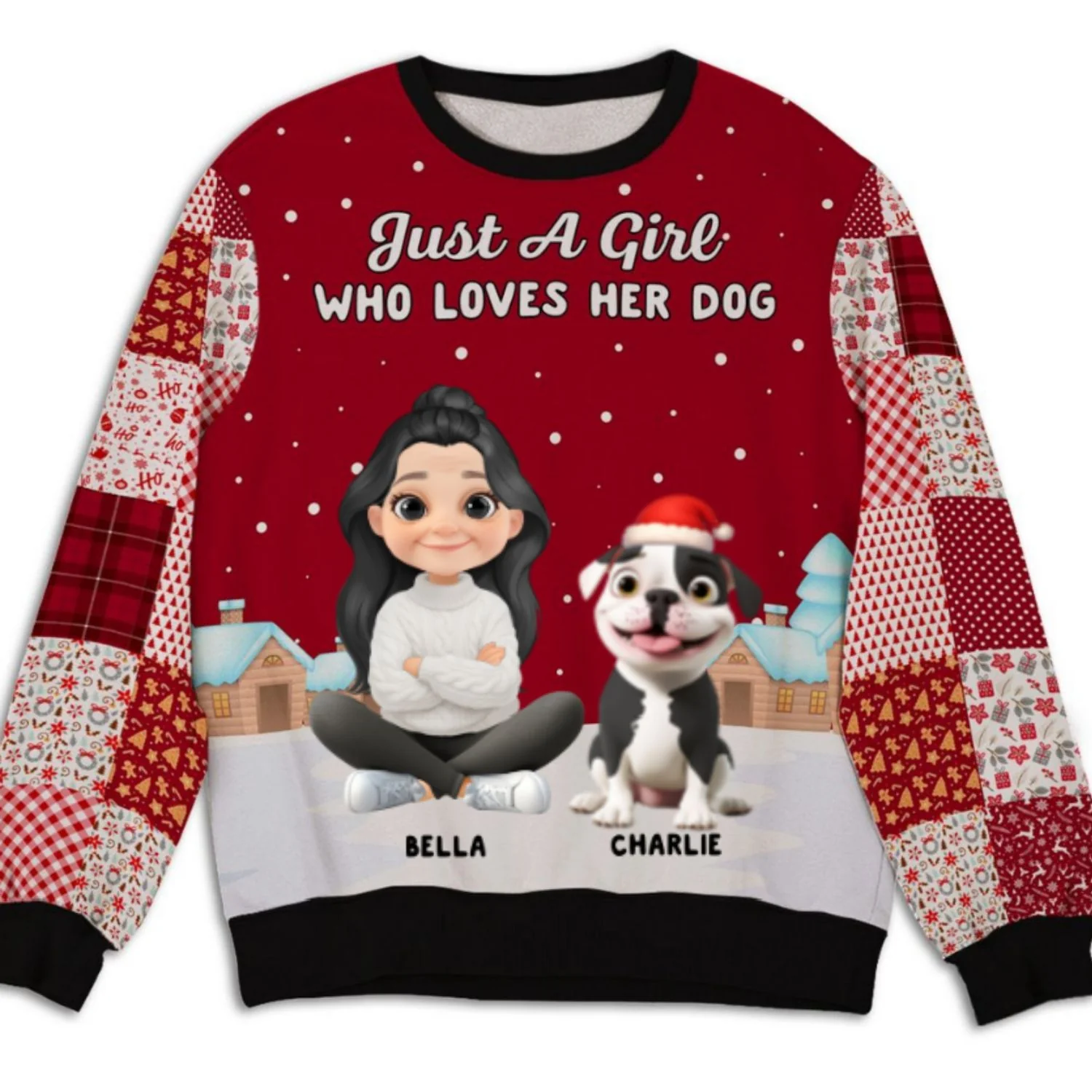 Dog Mom Mum Colorful Square - Personalized Custom All-Over-Print Sweatshirt - Image 5