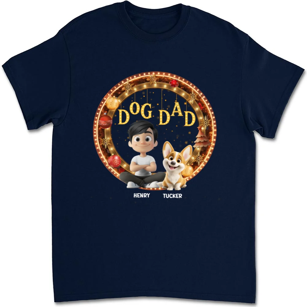 Dog Mom Mum Dad Circle - Personalized Custom Unisex T-Shirt - Image 6