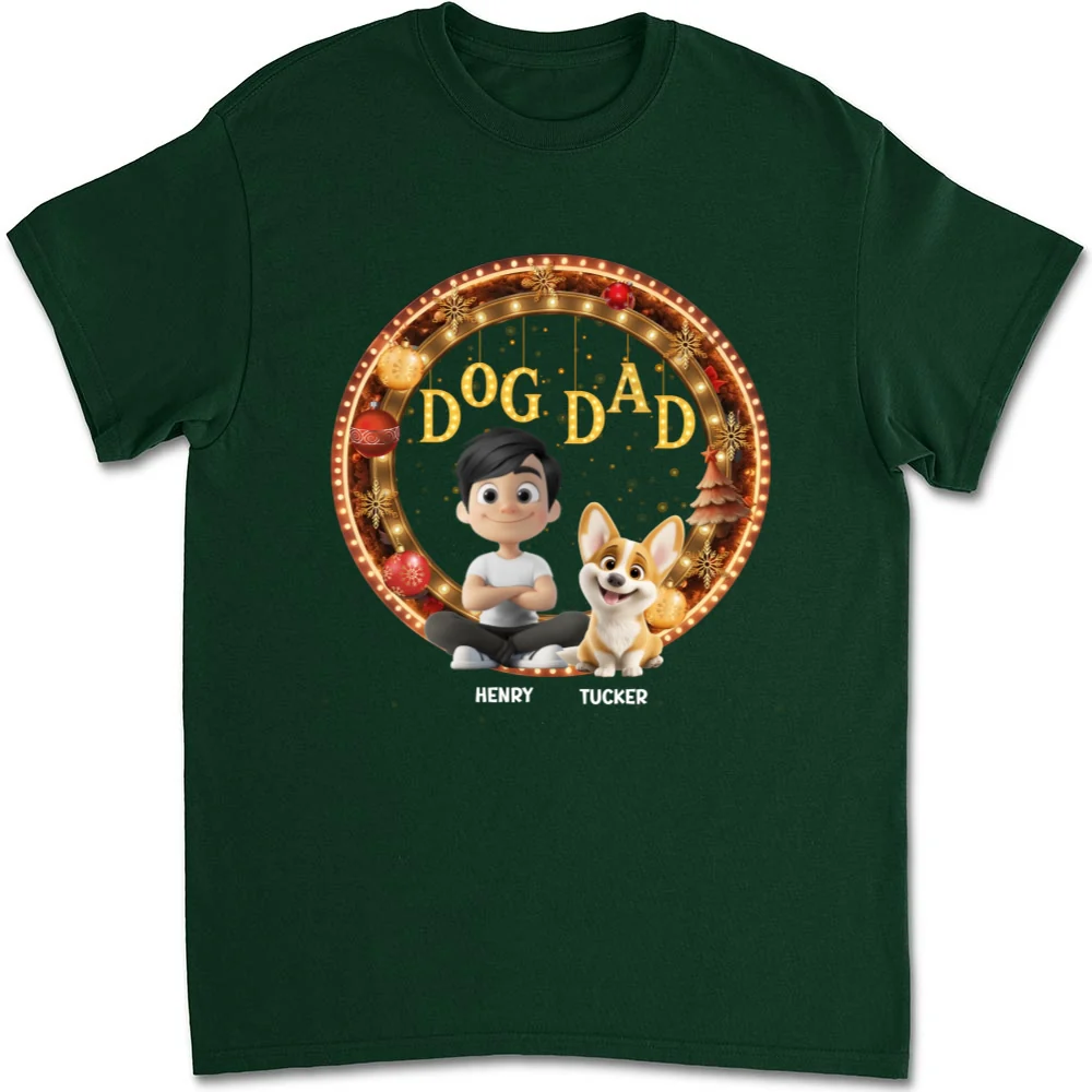 Dog Mom Mum Dad Circle - Personalized Custom Unisex T-Shirt - Image 7