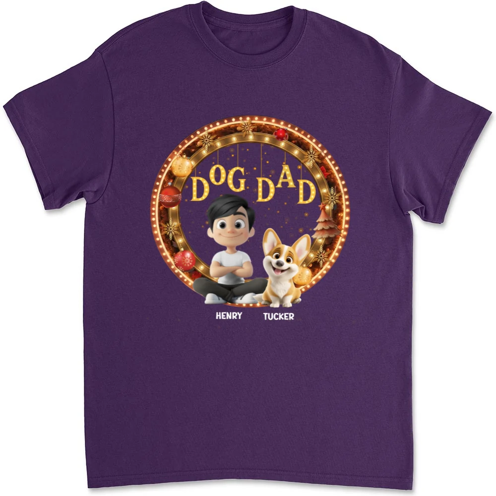 Dog Mom Mum Dad Circle - Personalized Custom Unisex T-Shirt - Image 8