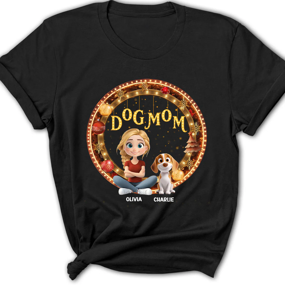 Dog Mom Mum Dad Circle - Personalized Custom Women's T-Shirt