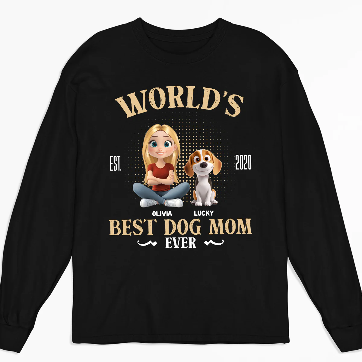 Dog Mom Mum Dad With Love - Personalized Custom Long Sleeve T-shirt
