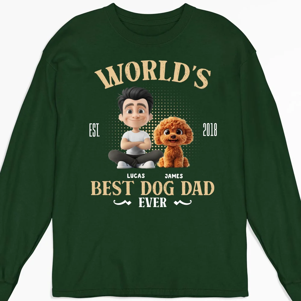 Dog Mom Mum Dad With Love - Personalized Custom Long Sleeve T-shirt - Image 6