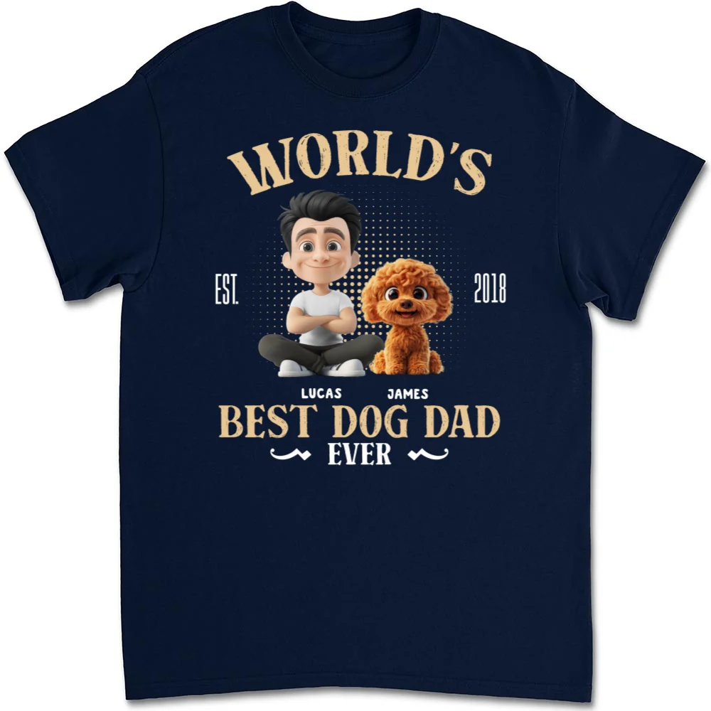 Dog Mom Mum Dad With Love - Personalized Custom Unisex T-shirt - Image 7