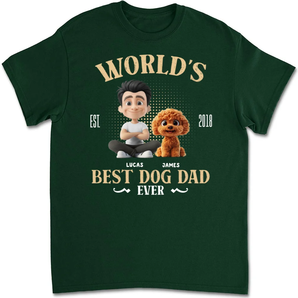 Dog Mom Mum Dad With Love - Personalized Custom Unisex T-shirt - Image 8