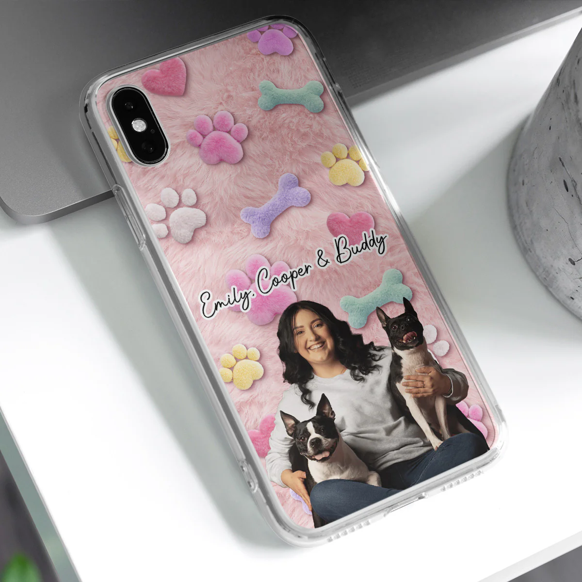 Dog Mom Mum With Fur Baby Photo - Personalized Custom 3D Effect Phone Case - Image 3
