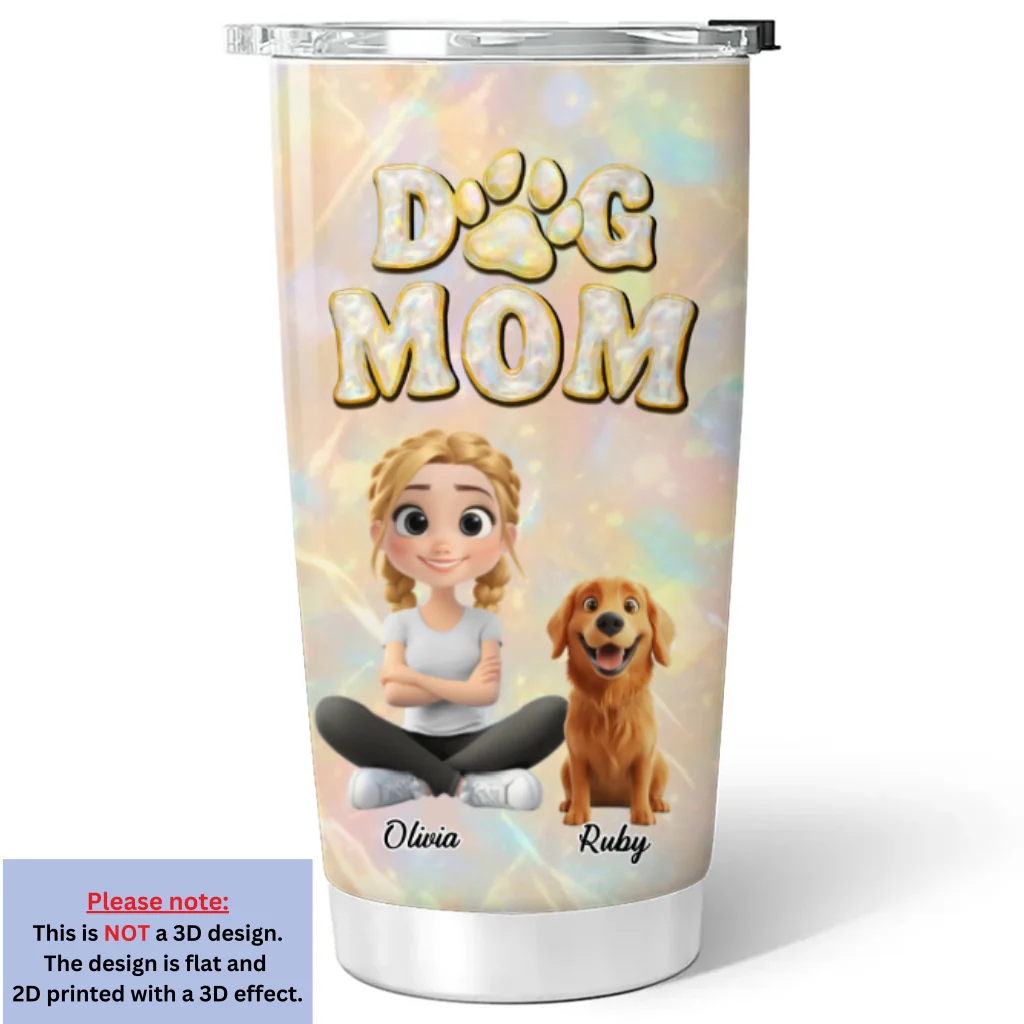 Dog Mom Pearl - Personalized Custom Tumbler - Image 6