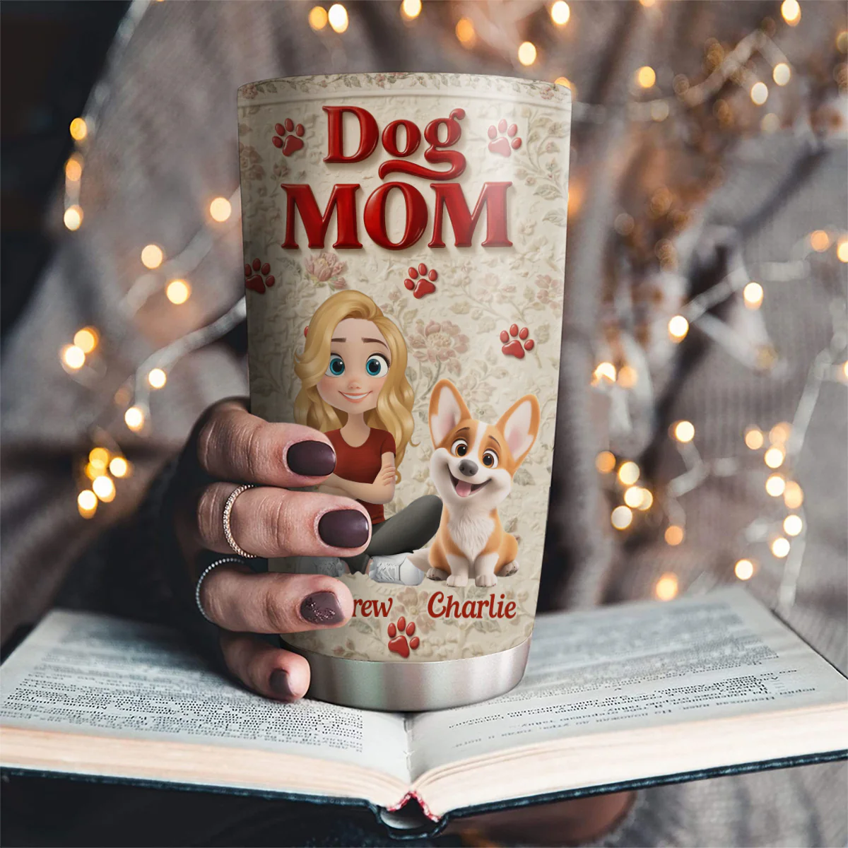 Dog Mom - Personalized Custom Tumbler - Image 2
