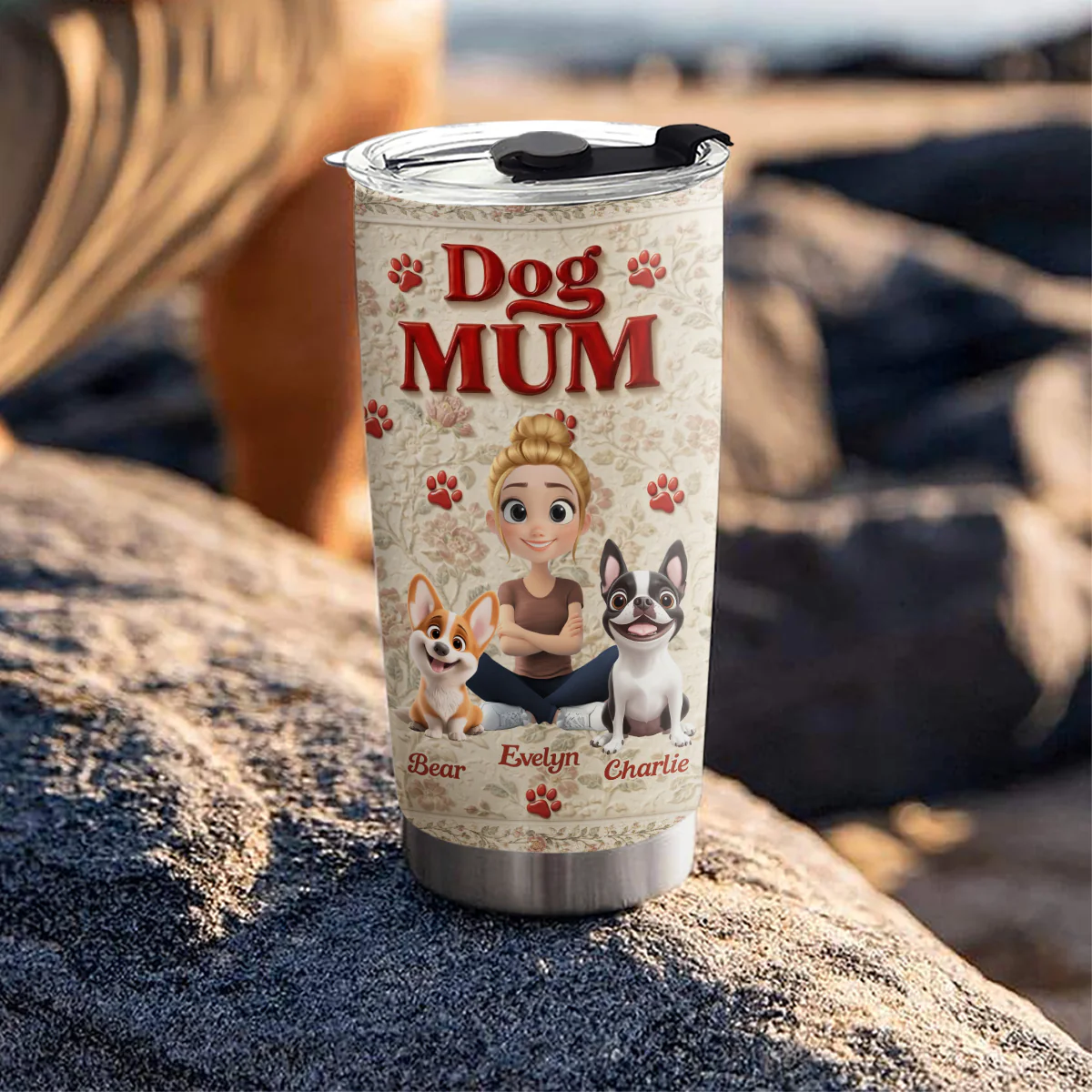 Dog Mom - Personalized Custom Tumbler - Image 3