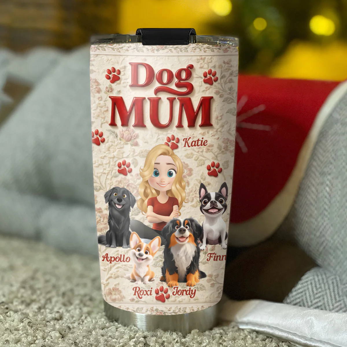 Dog Mom - Personalized Custom Tumbler - Image 4