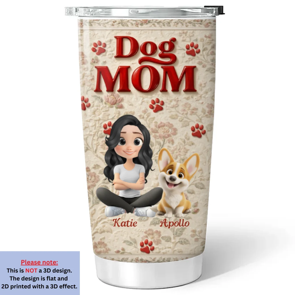 Dog Mom - Personalized Custom Tumbler - Image 5