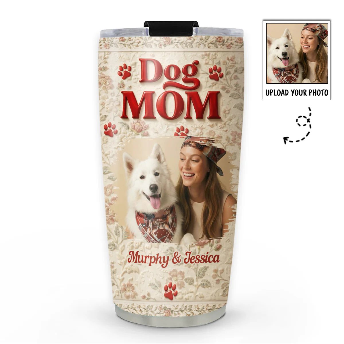 Dog Mom Photo - Personalized Custom Tumbler