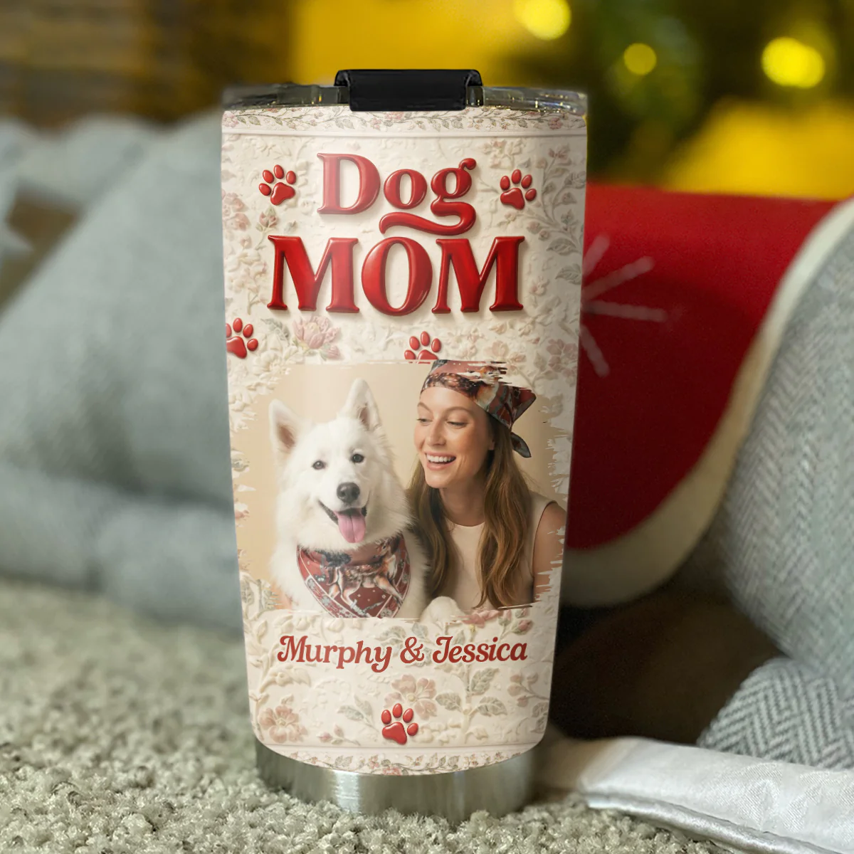 Dog Mom Photo - Personalized Custom Tumbler - Image 3