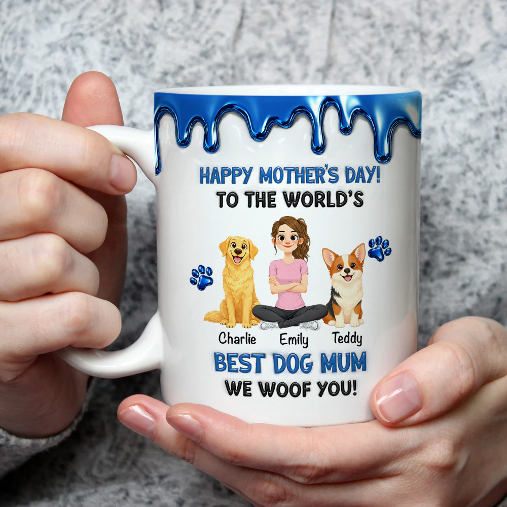 Dog Mom Special Day - Personalized Custom 3D Effect Mug - Image 3
