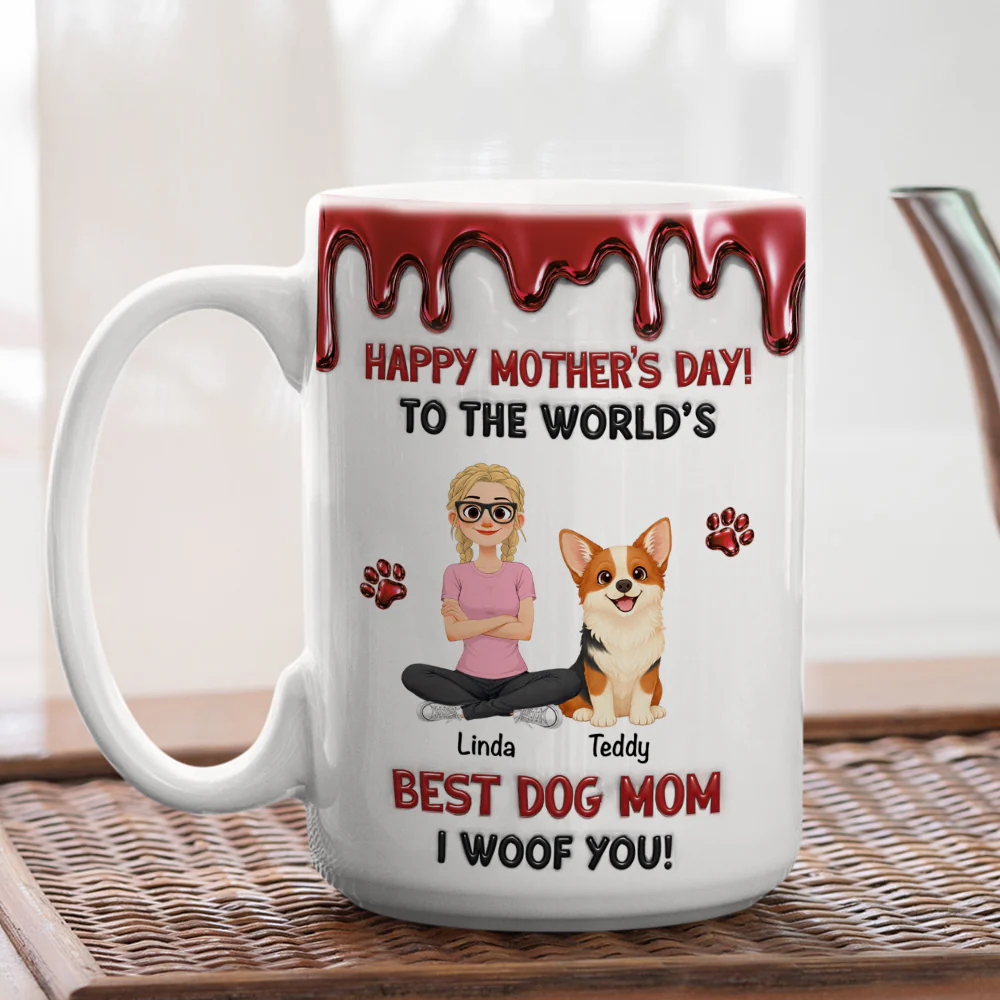 Dog Mom Special Day - Personalized Custom 3D Effect Mug - Image 5