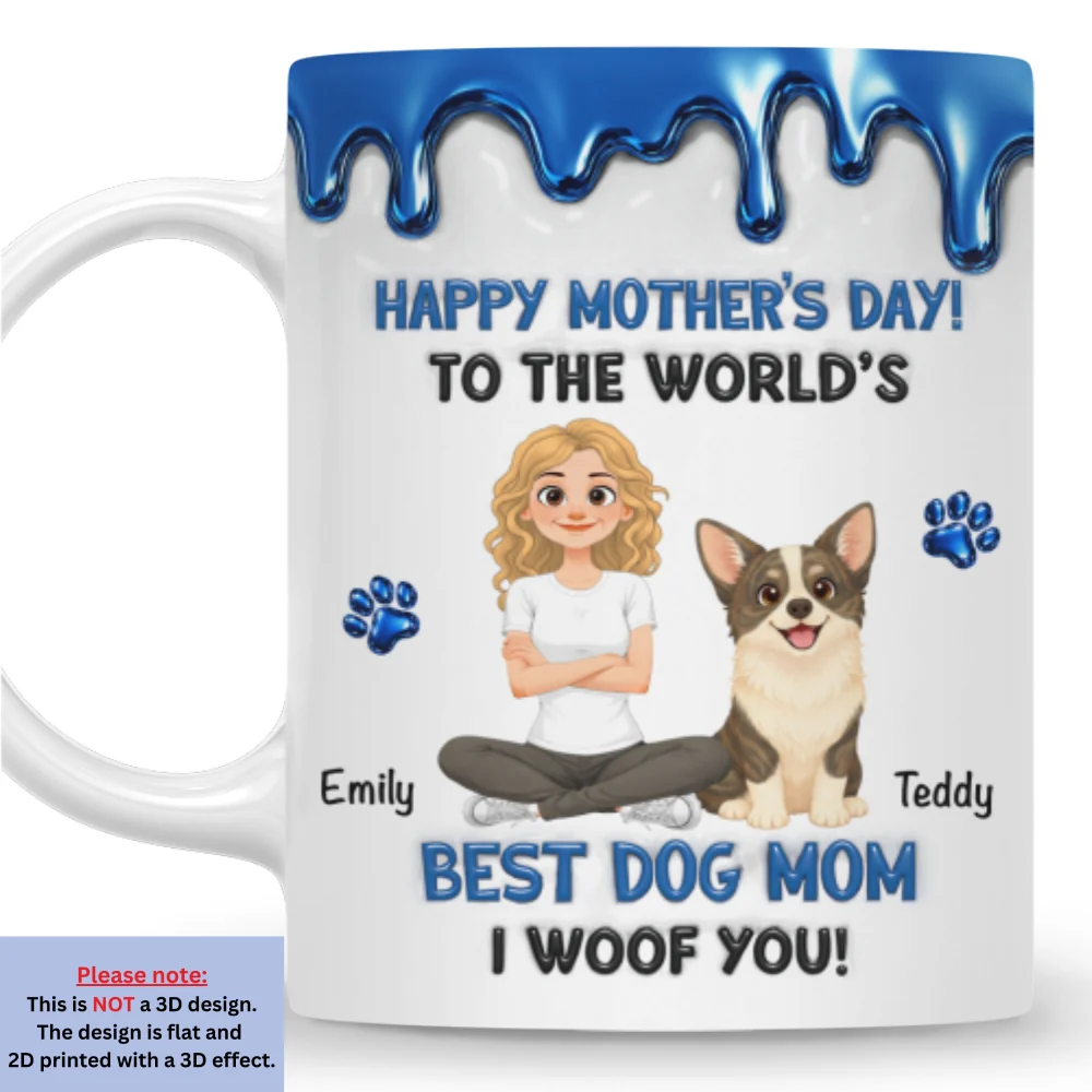 Dog Mom Special Day - Personalized Custom 3D Effect Mug - Image 8
