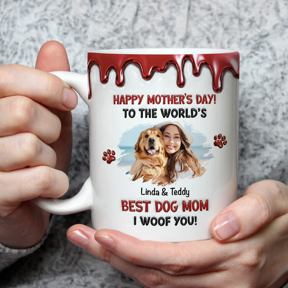 Dog Mom Special Day Photo - Personalized Custom 3D Effect Mug - Image 3