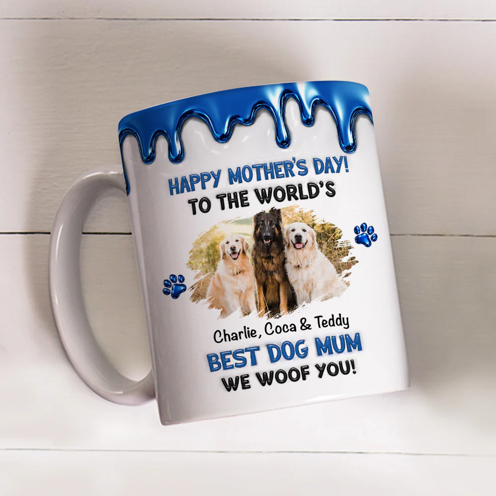 Dog Mom Special Day Photo - Personalized Custom 3D Effect Mug - Image 4