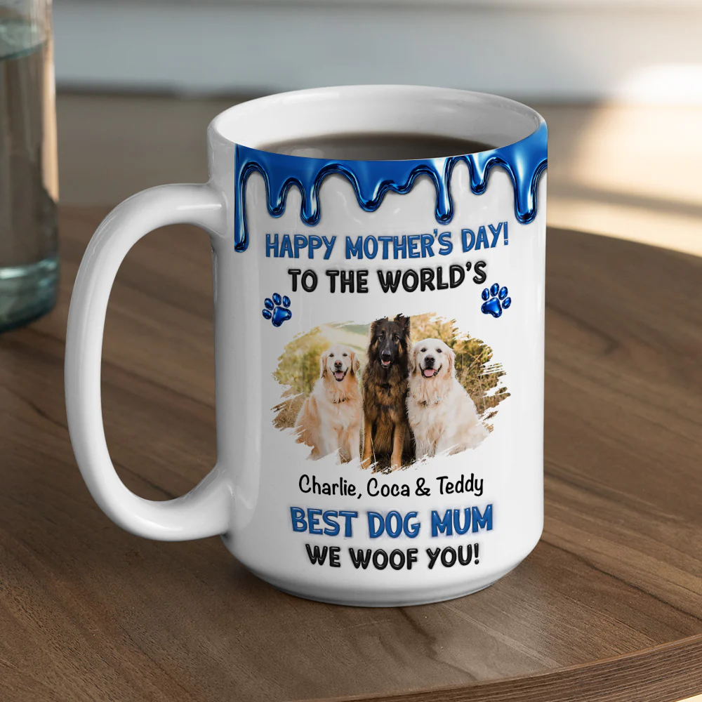 Dog Mom Special Day Photo - Personalized Custom 3D Effect Mug - Image 6