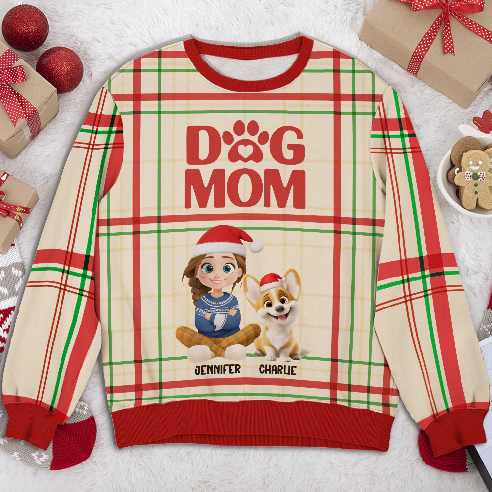 Dog Mom Square - Personalized Custom All-Over-Print Sweatshirt