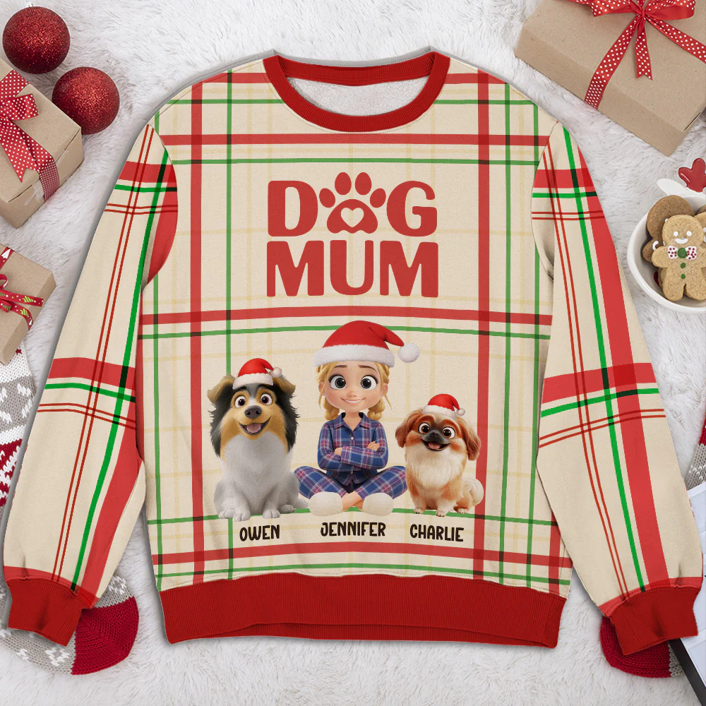 Dog Mom Square - Personalized Custom All-Over-Print Sweatshirt - Image 2