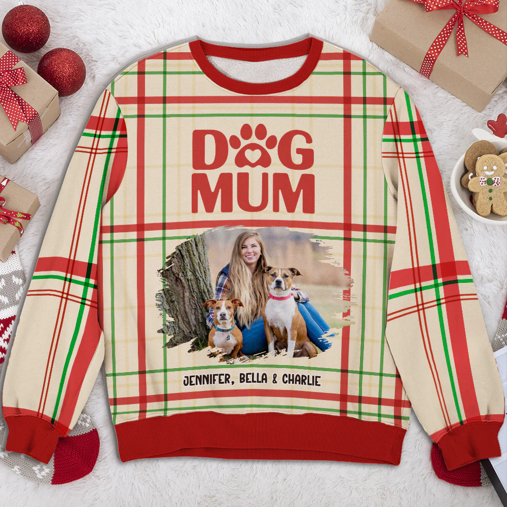 Dog Mom Square - Personalized Custom All-Over-Print Sweatshirt - Image 3