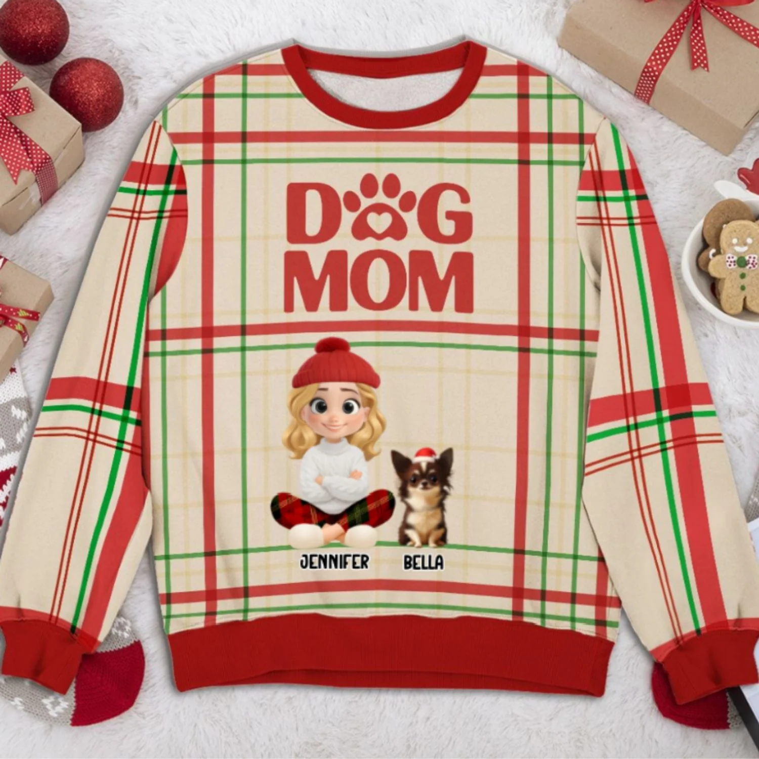 Dog Mom Square - Personalized Custom All-Over-Print Sweatshirt - Image 6