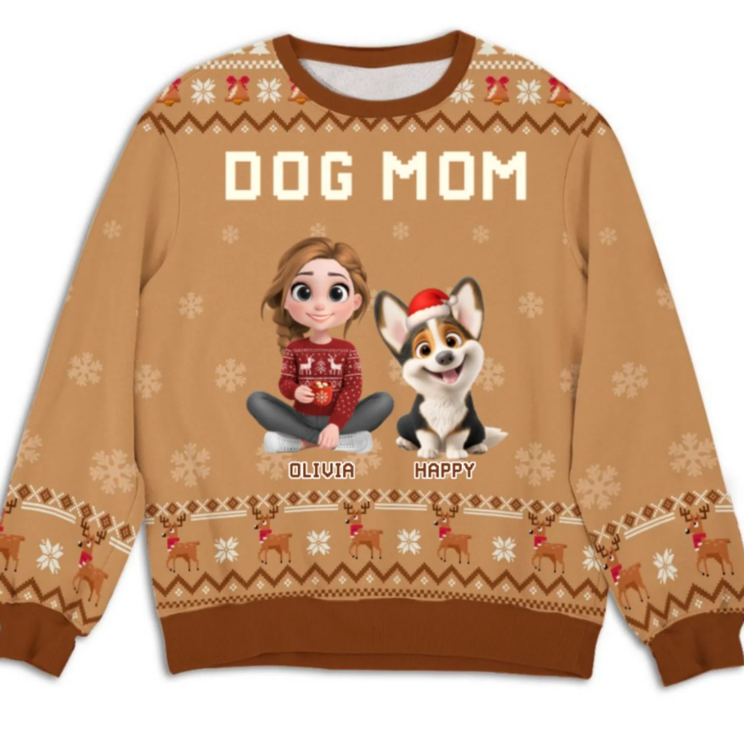 Dog Mommy Christmas - Personalized Custom All-Over-Print Sweatshirt - Image 6