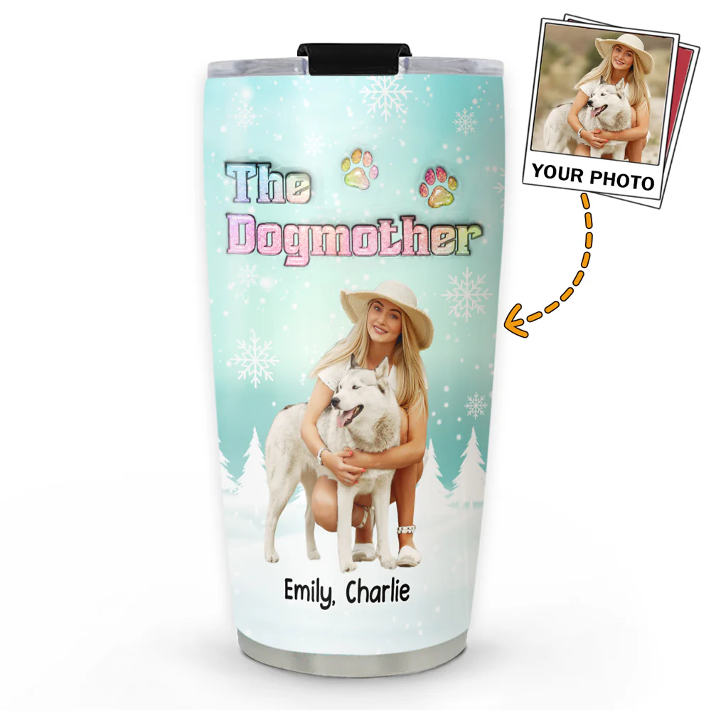 Dog Mother Cartoon Photo - Personalized Custom 3D Inflated Effect Tumbler