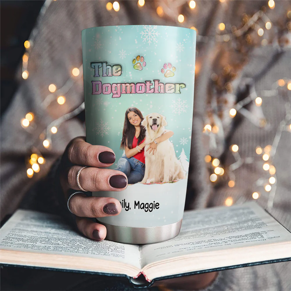 Dog Mother Cartoon Photo - Personalized Custom 3D Inflated Effect Tumbler - Image 2