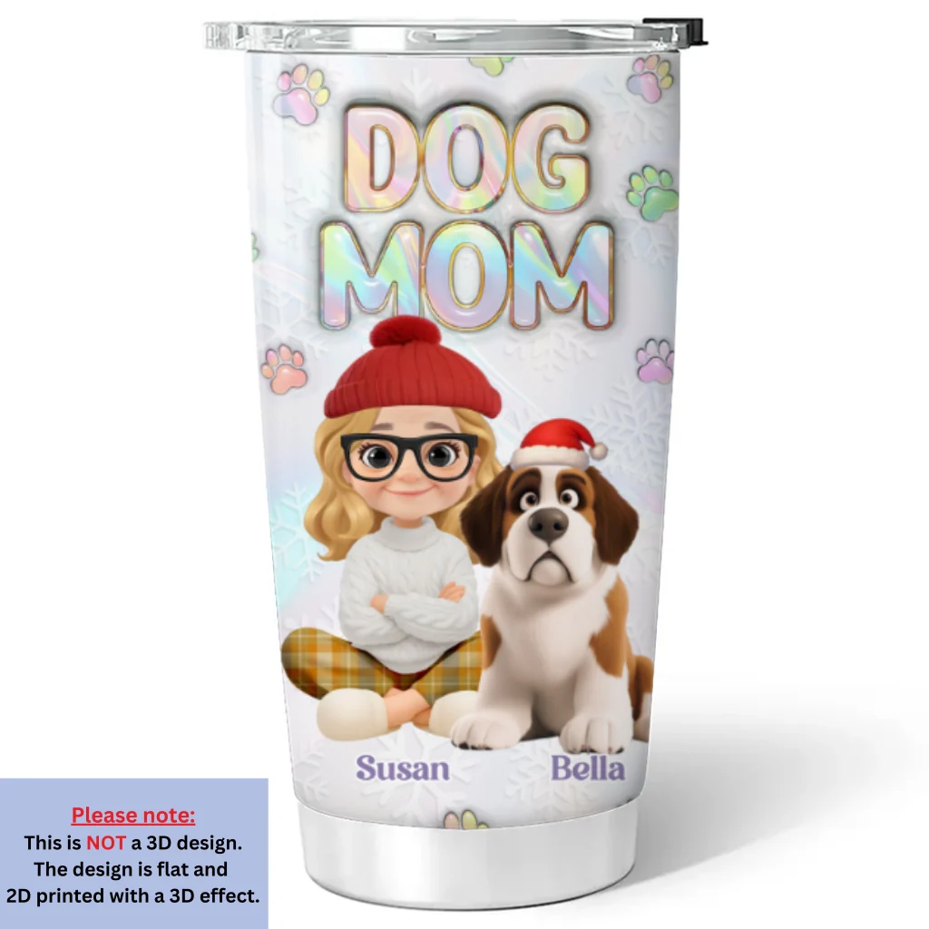Dog Mother Of Pearl - Personalized Custom 3D Inflated Effect Tumbler - Image 5