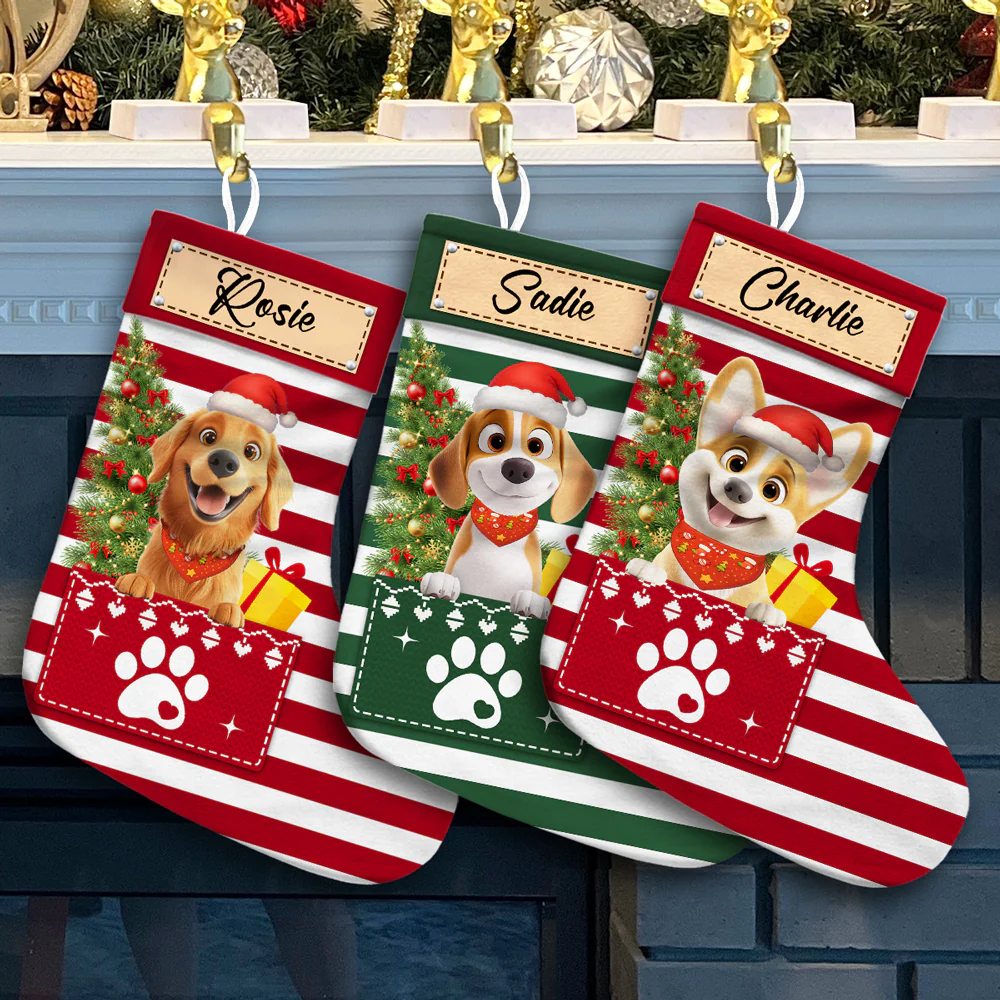 Dog Paw Woofmas - Personalized Custom Christmas Stocking