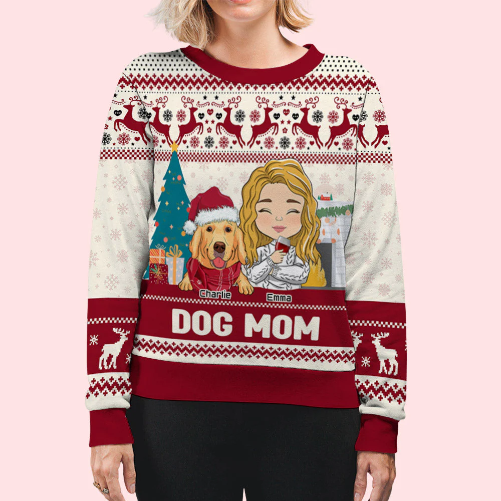 Dog Pawlidays - Personalized Custom All-Over-Print Sweatshirt - Image 5