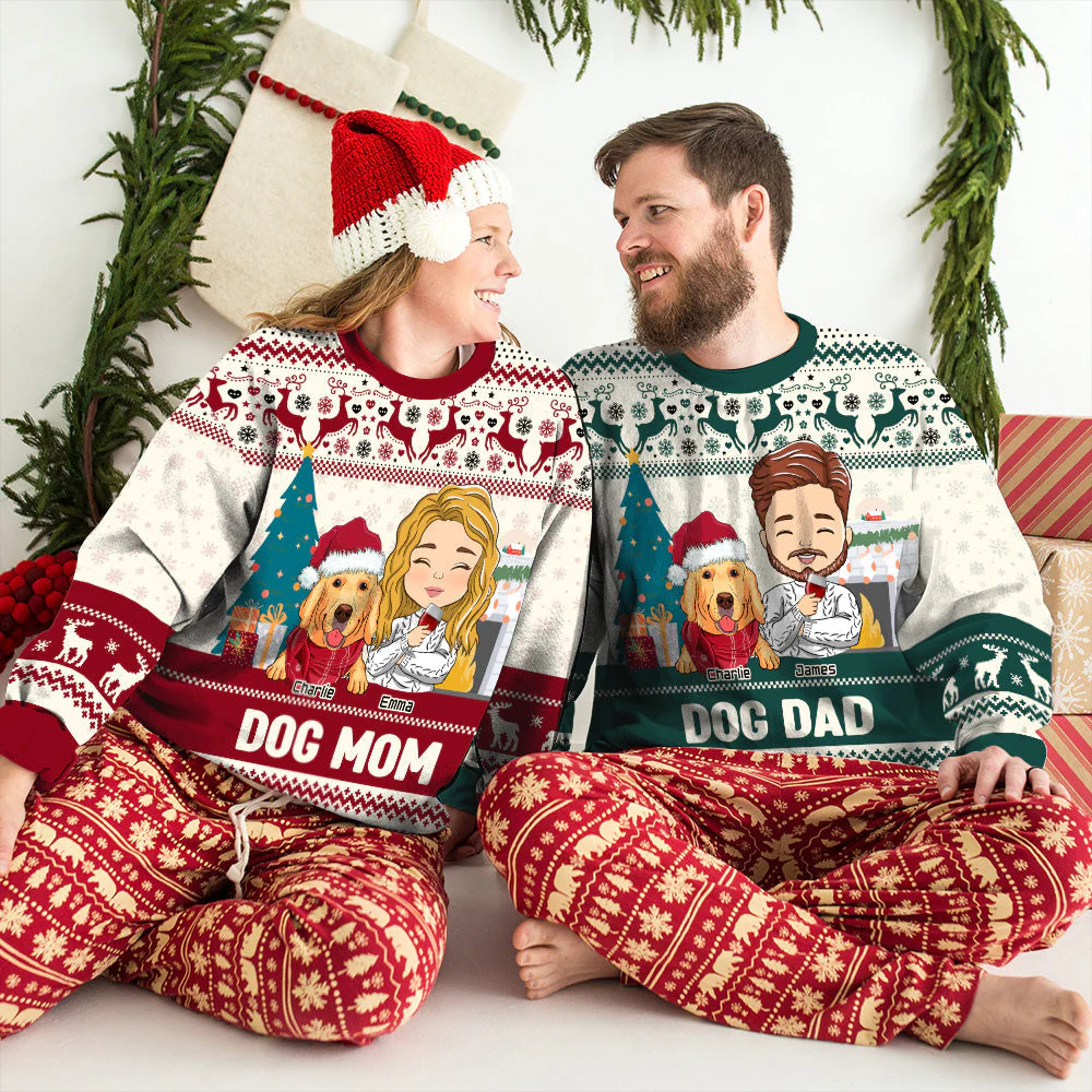 Dog Pawlidays - Personalized Custom All-Over-Print Sweatshirt - Image 7