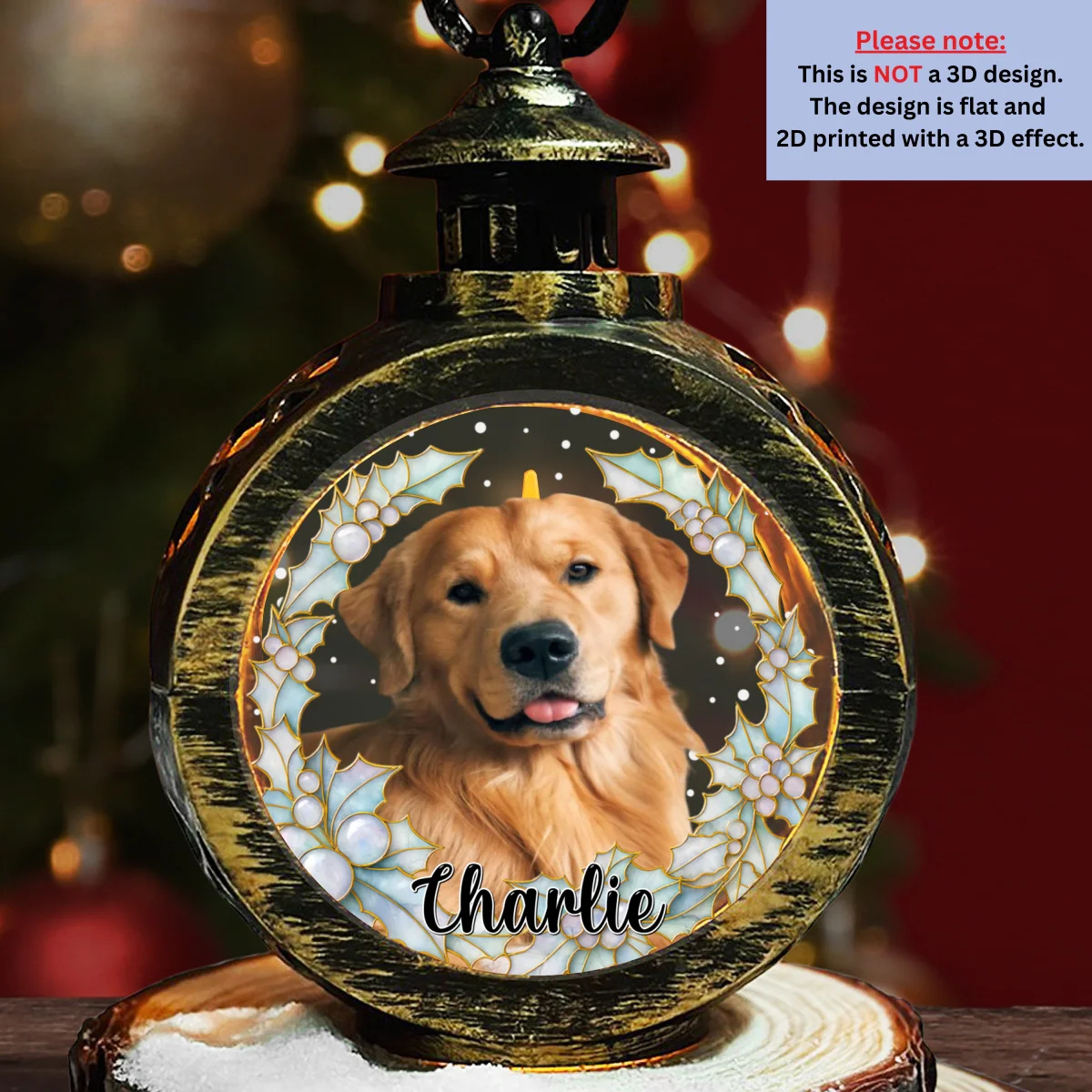 Dog Pearl Photo - Personalized Custom Christmas Lantern - Image 5