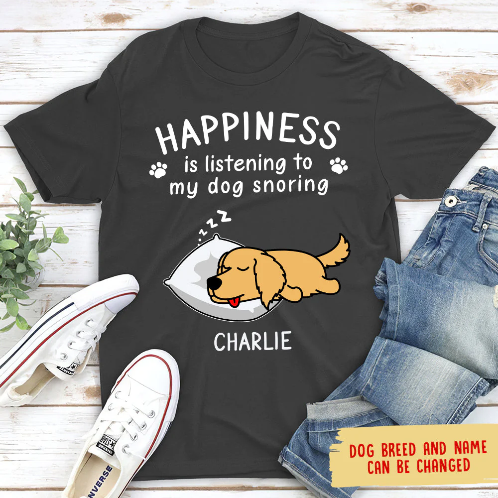 Dog Snoring - Personalized Custom Unisex T-shirt - Image 2