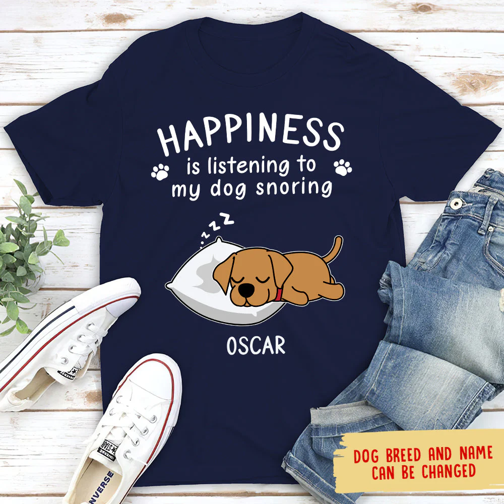 Dog Snoring - Personalized Custom Unisex T-shirt - Image 3