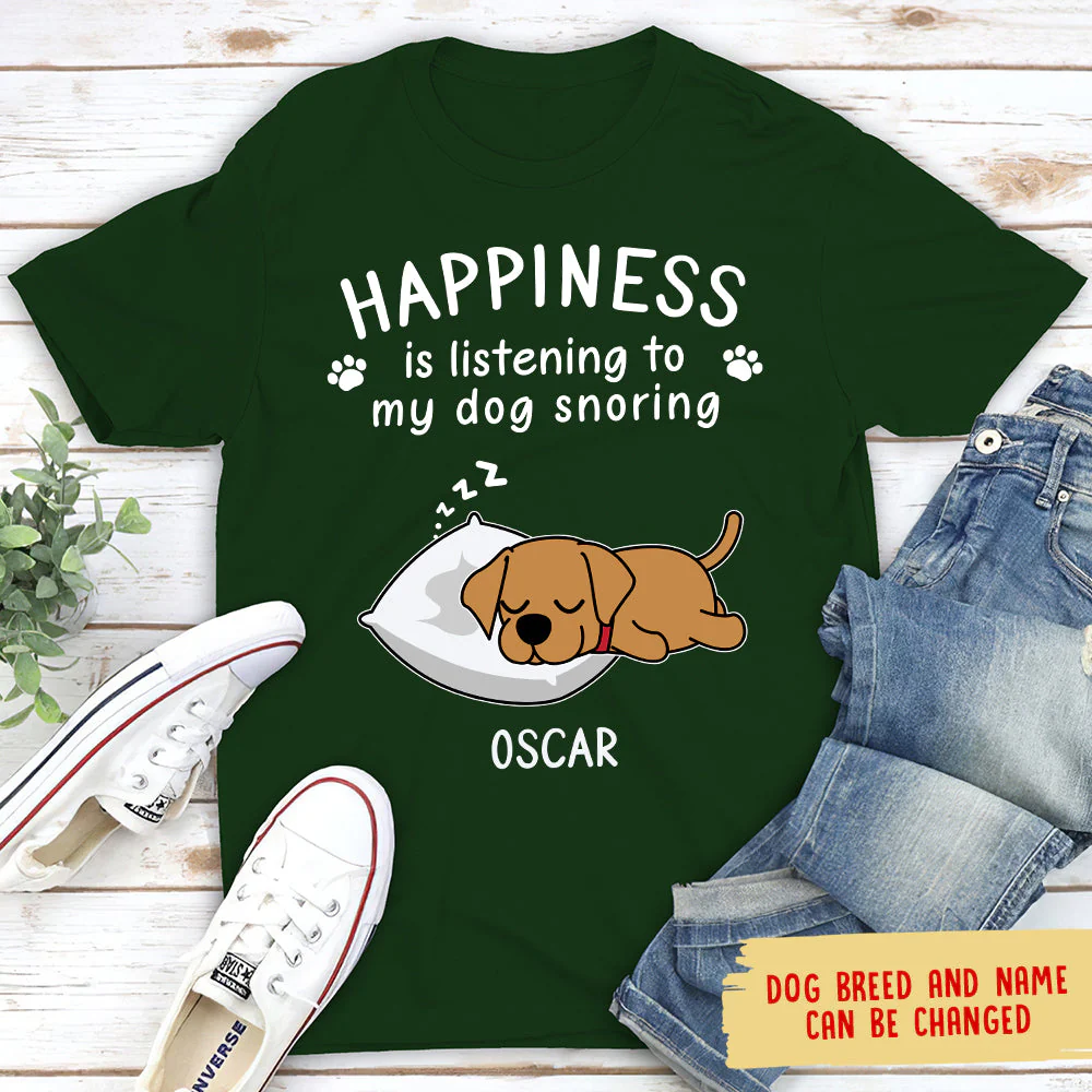 Dog Snoring - Personalized Custom Unisex T-shirt - Image 4