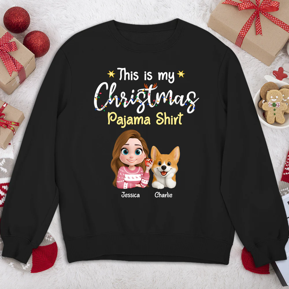 Dog Thinking With Pawjama Shirt - Personalized Custom Sweatshirt - Image 2