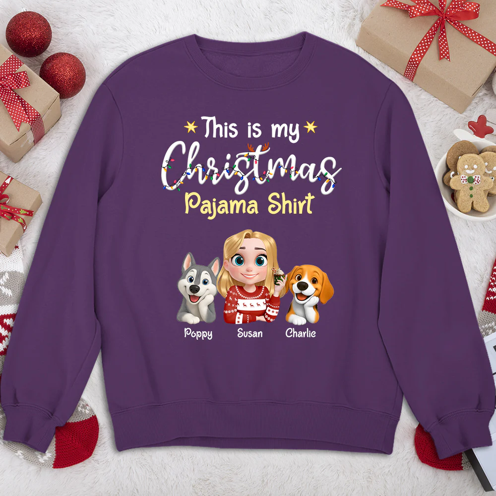 Dog Thinking With Pawjama Shirt - Personalized Custom Sweatshirt - Image 4