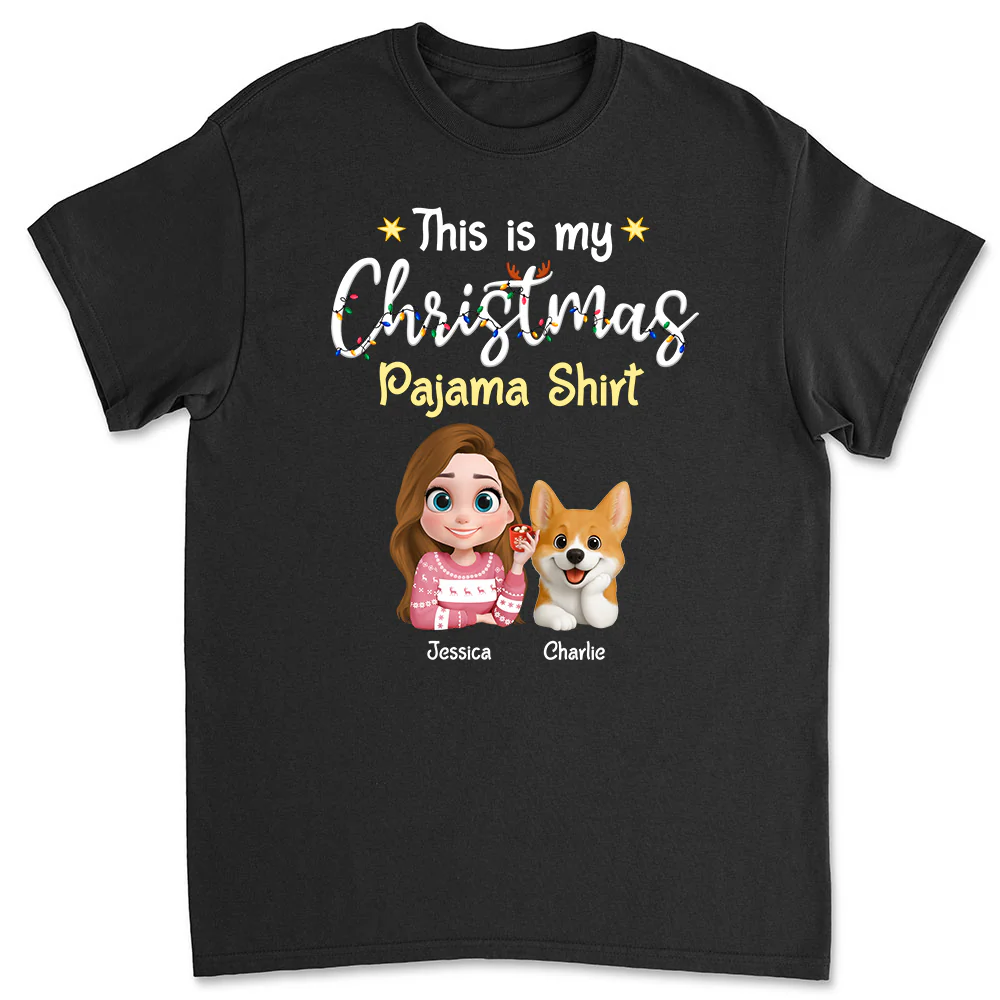 Dog Thinking With Pawjama Shirt - Personalized Custom Unisex T-shirt