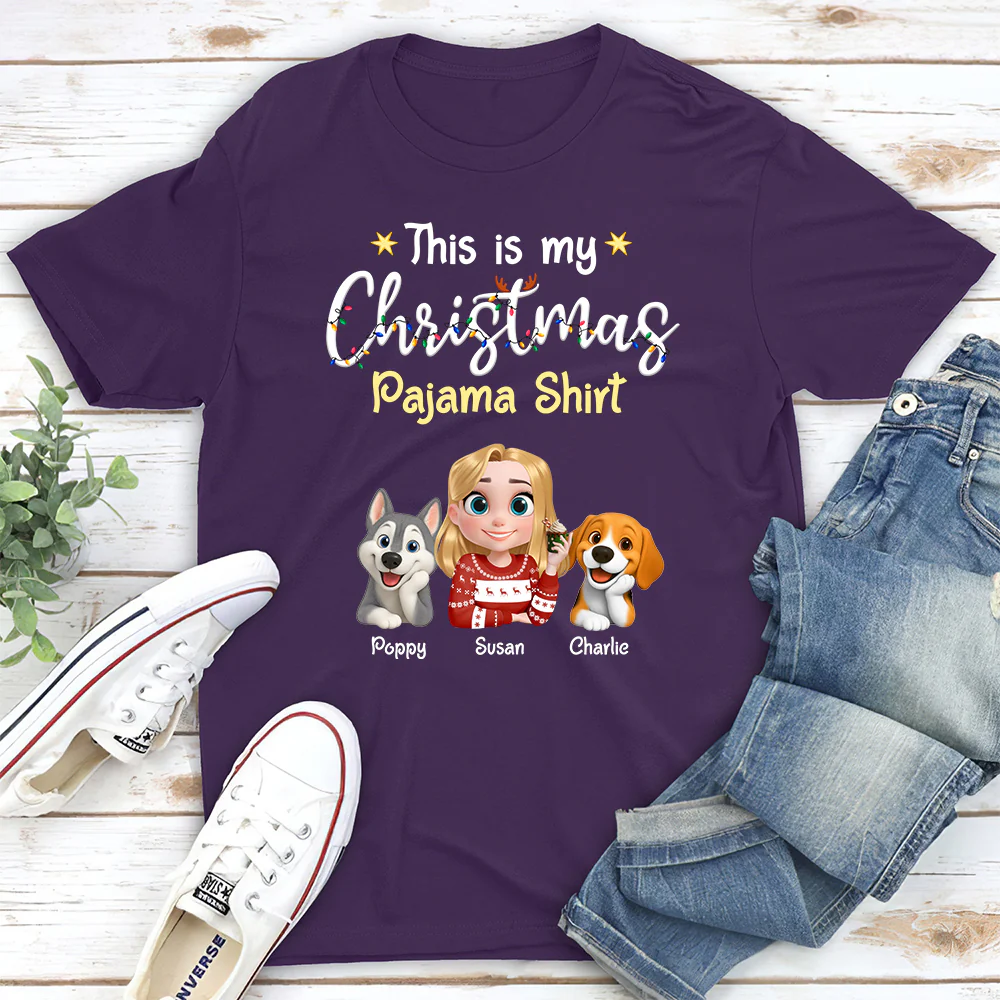 Dog Thinking With Pawjama Shirt - Personalized Custom Unisex T-shirt - Image 4